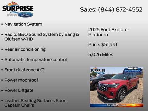 Used 2025 Ford Explorer Platinum w/ Ultimate Package AWD/4WD image 16