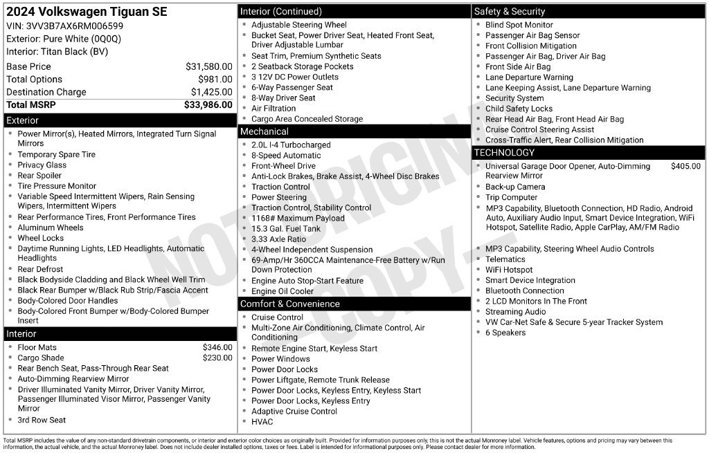 Used 2024 Volkswagen Tiguan SE FWD image 12