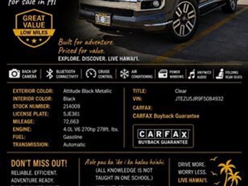 Used 2015 Toyota 4Runner 2WD image 2