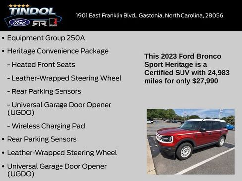 Used 2023 Ford Bronco Sport Heritage w/ Heritage Convenience Package AWD/4WD image 11