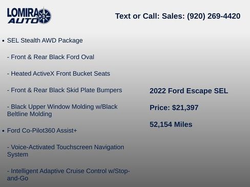 Used 2022 Ford Escape SEL w/ Technology Package AWD/4WD image 7