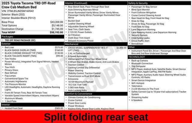 Used 2025 Toyota Tacoma TRD Off-Road AWD/4WD image 74