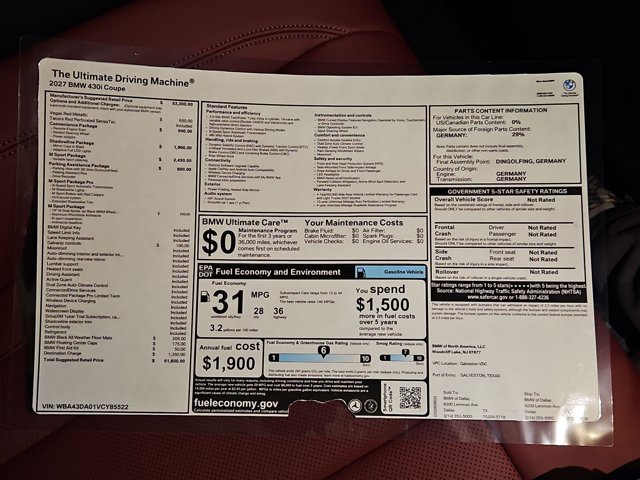 New 2027 BMW 430i Coupe w/ M Sport Package RWD image 18