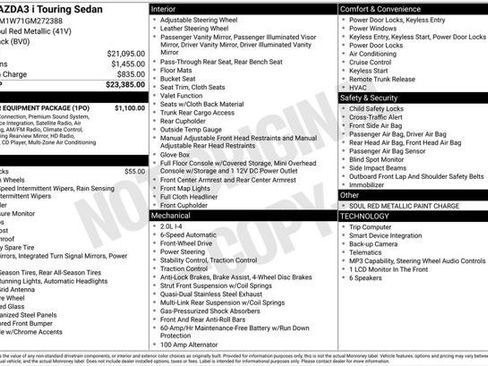 Used 2016 MAZDA MAZDA3 i Touring w/ Popular Equipment Package FWD image 1