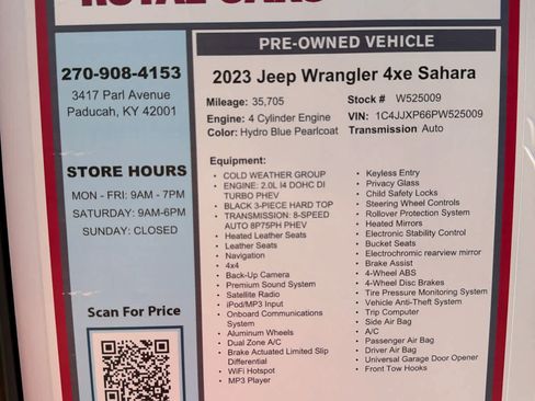 Used 2023 Jeep Wrangler Unlimited Sahara w/ Cold Weather Group AWD/4WD image 31