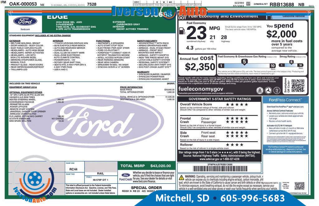 Used 2024 Ford Edge SEL w/ Convenience Package AWD/4WD image 4