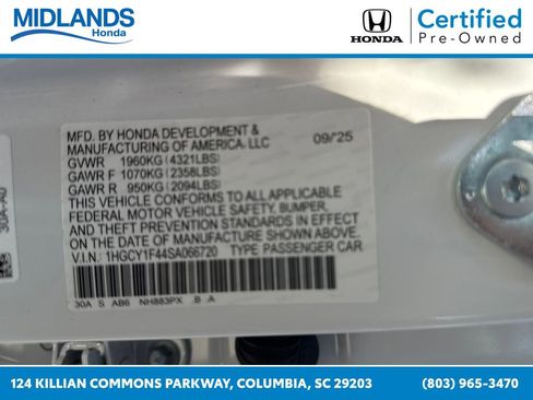 Certified 2025 Honda Accord SE image 31