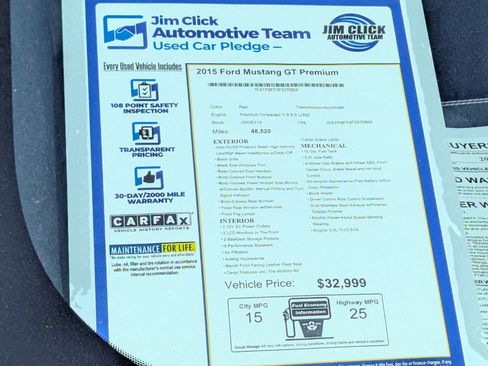 Used 2015 Ford Mustang GT Premium w/ 50 Years Appearance Package RWD image 14