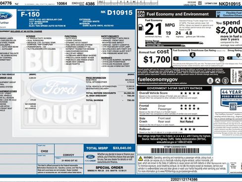 Used 2022 Ford F150 XL w/ Equipment Group 101A High RWD image 53