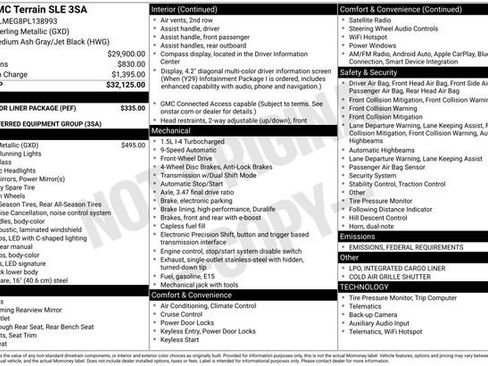 Certified 2023 GMC Terrain SLE w/ LPO, Floor Liner Package image 29