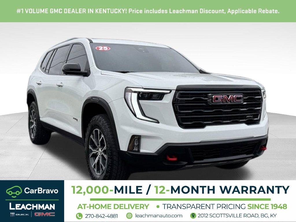 Used 2025 GMC Acadia AT4 w/ LPO, Floor Liner Package AWD/4WD 360° Tour