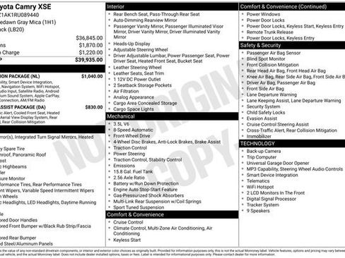 Used 2024 Toyota Camry XSE w/ Navigation Package FWD image 30