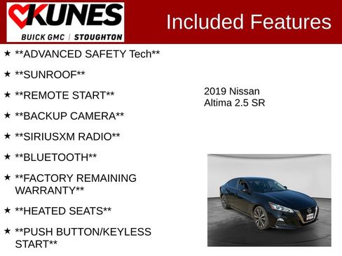 Used 2019 Nissan Altima 2.5 SR w/ SR Premium Package FWD image 2