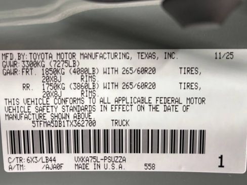 Used 2026 Toyota Tundra 1794 Edition AWD/4WD image 11