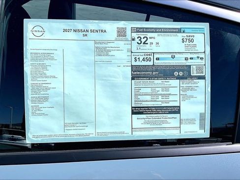 New 2027 Nissan Sentra SR w/ Floor Mat Package FWD image 13