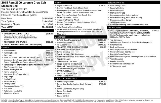 Used 2015 RAM 2500 Laramie w/ Convenience Group AWD/4WD image 34