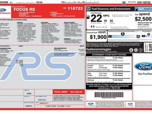 Used 2017 Ford Focus RS AWD/4WD image 5