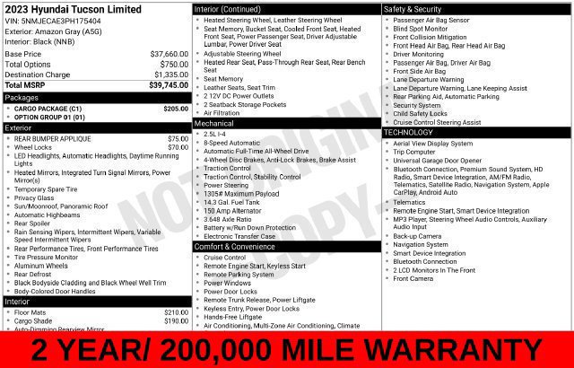 Used 2023 Hyundai Tucson Limited w/ Cargo Package AWD/4WD image 12