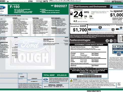 Used 2021 Ford F150 Limited AWD/4WD image 1