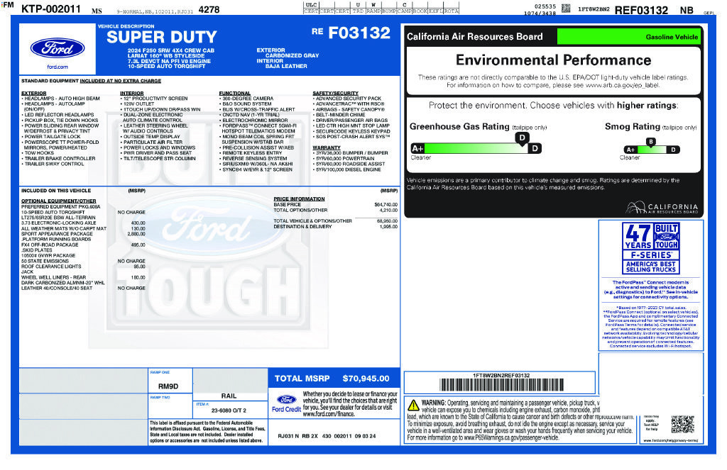 Used 2024 Ford F250 Lariat w/ Sport Appearance Package AWD/4WD image 5
