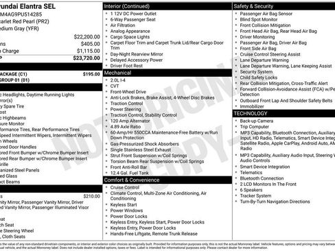 Used 2023 Hyundai Elantra SEL w/ Cargo Package FWD image 9