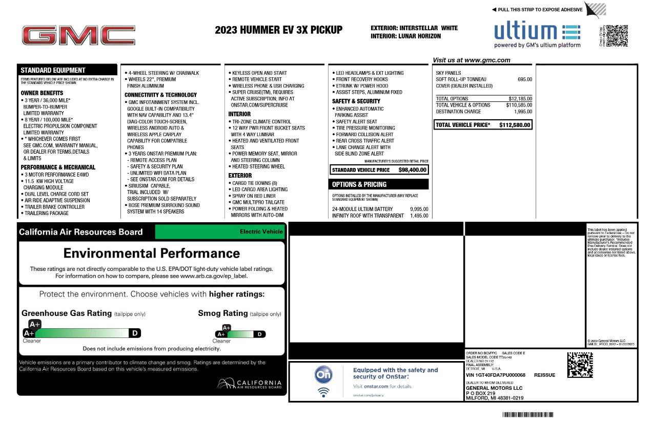 Used 2023 GMC Hummer EV Edition 1 AWD/4WD image 2