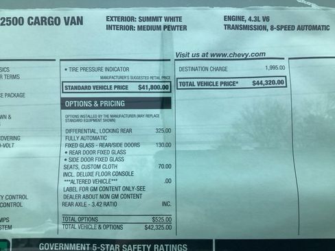 New 2025 Chevrolet Express 2500 image 11