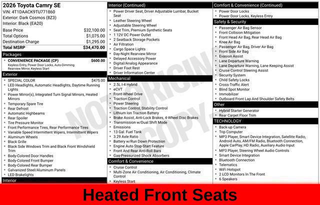 Used 2026 Toyota Camry SE w/ Convenience Package FWD image 74