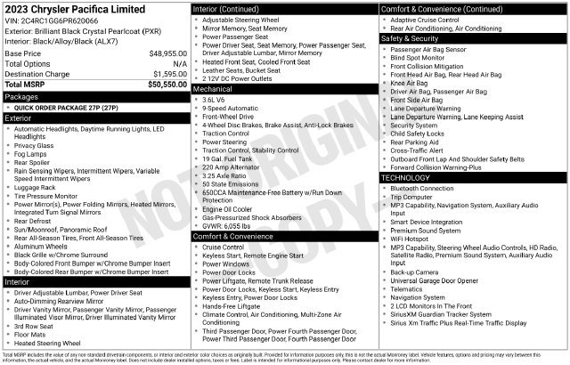 Used 2023 Chrysler Pacifica Limited FWD image 4