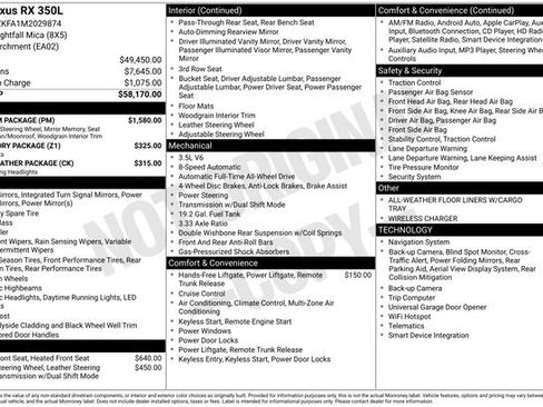 Used 2021 Lexus RX 350L Premium w/ Premium Package image 42