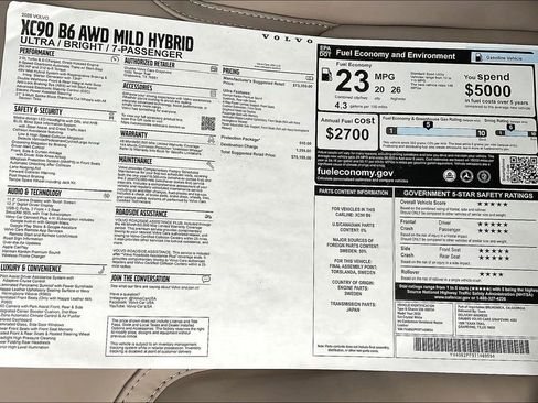 New 2026 Volvo XC90 B6 Ultra w/ Protection Package image 25