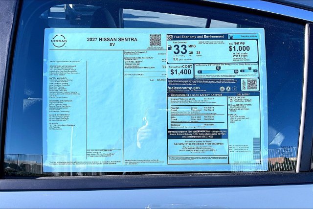 New 2027 Nissan Sentra SV w/ Floor Mat Package FWD image 12