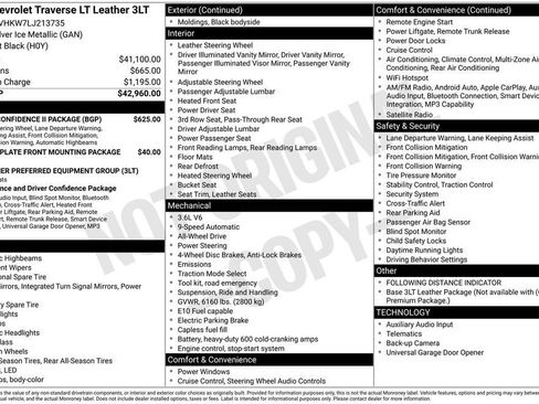 Used 2020 Chevrolet Traverse LT w/ Driver Confidence II Package AWD/4WD image 26