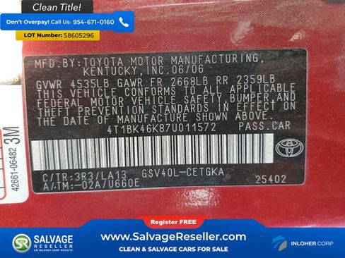 Used 2007 Toyota Camry V6 FWD image 16