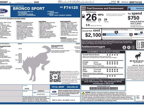 Certified 2024 Ford Bronco Sport Outer Banks w/ Tech Package AWD/4WD image 39