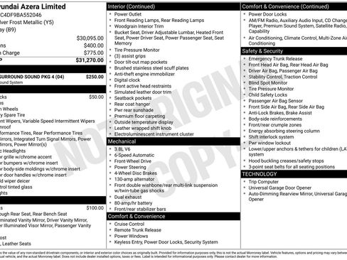 Used 2011 Hyundai Azera Limited w/ Logic 7 Surround Sound Pkg 4 image 26