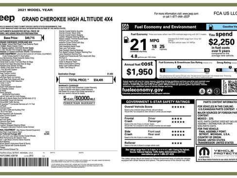 Certified 2021 Jeep Grand Cherokee High Altitude image 2