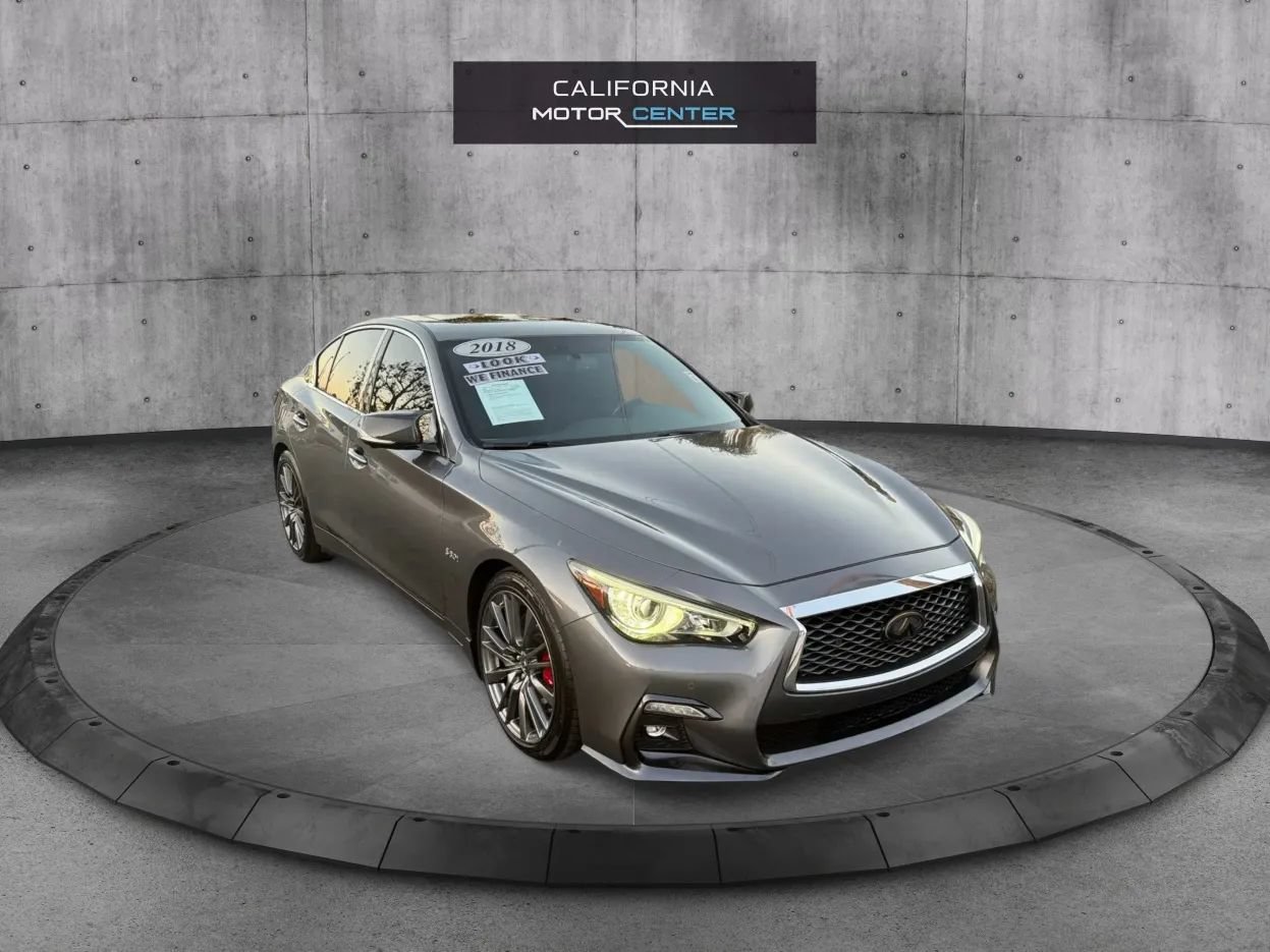 Used 2018 INFINITI Q50 Red Sport 400 w/ Sensory Package (Sport) RWD image 1