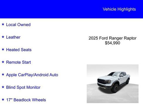 Used 2025 Ford Ranger Raptor AWD/4WD image 2