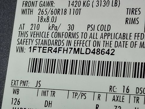 Used 2021 Ford Ranger Lariat w/ Equipment Group 501A High image 28