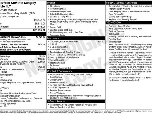 Used 2024 Chevrolet Corvette Stingray Convertible w/ Z51 Performance Package RWD image 19