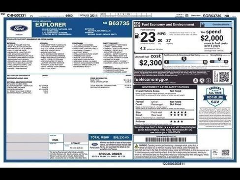 Used 2025 Ford Explorer Platinum w/ LUX Leather Package AWD/4WD image 22