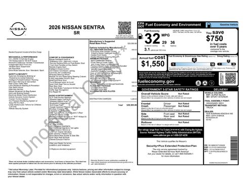 New 2026 Nissan Sentra SR w/ SR Premium Package FWD image 40
