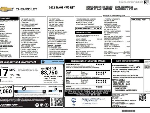 Used 2022 Chevrolet Tahoe RST w/ Luxury Package AWD/4WD image 34