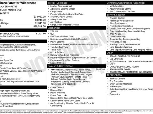 Used 2024 Subaru Forester Wilderness w/ Wilderness Package image 3