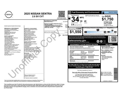 Used 2025 Nissan Sentra SV FWD image 2