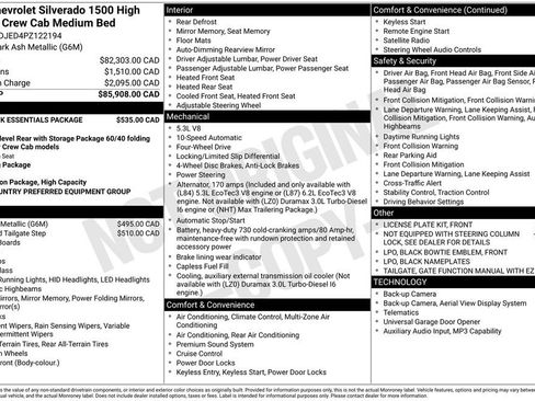Used 2023 Chevrolet Silverado 1500 High Country w/ LPO, Dark Essentials Package AWD/4WD image 2