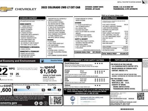 Used 2022 Chevrolet Colorado LT w/ Fleet Safety Package image 4