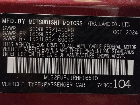 Used 2024 Mitsubishi Mirage G4 ES FWD image 33