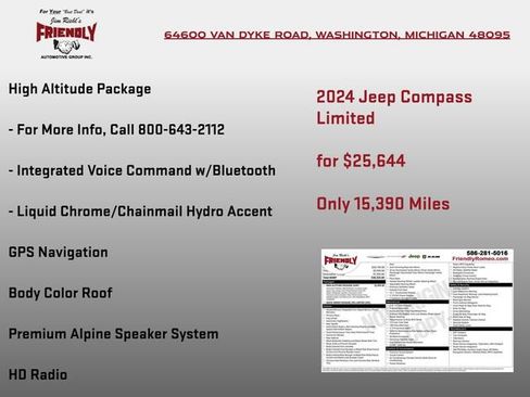 Used 2024 Jeep Compass Limited w/ High Altitude Package image 7